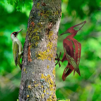 Obiect decorativ de gradina, Bird on the branch 30, 40x22 cm, Multicolor imagine