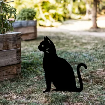 Obiect decorativ de gradina, Cat 02, 38x20 cm, Negru imagine