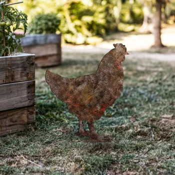 Obiect decorativ de gradina, Chicken -A 01, 64x42 cm, Multicolor imagine