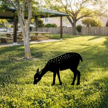 Obiect decorativ de gradina, Gazelle 01, 64x72 cm, Negru imagine