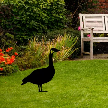 Obiect decorativ de gradina, Goose 01, 64x44 cm, Negru imagine