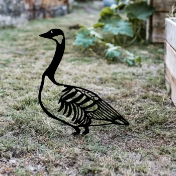 Obiect decorativ de gradina, Goose 03, 60x37 cm, Negru imagine
