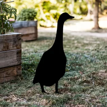 Obiect decorativ de gradina, Goose 04, 65x26 cm, Negru imagine