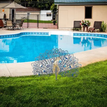 Obiect decorativ de gradina, Peacock v3, 60x38 cm, Multicolor imagine