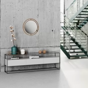 Oglinda Bubble, Decortie, 55x2 cm, metal, auriu imagine