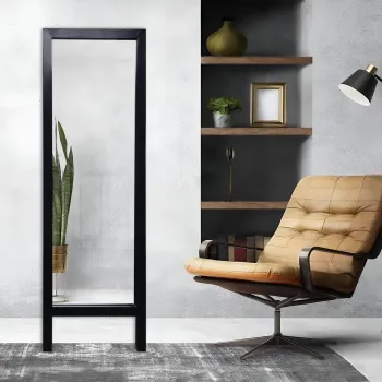 Oglinda Cheval, Leona, Cheval 145, 45x145 cm, Lemn, Negru imagine