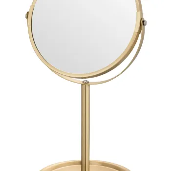 Oglinda cosmetica Alata, Wenko, 18.5x15x35 cm, metal/sticla, auriu imagine