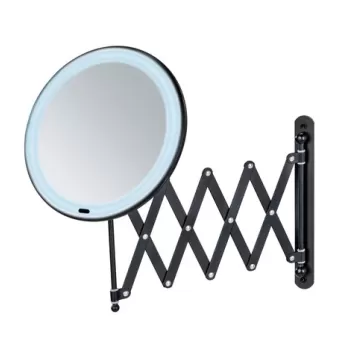 Oglinda cosmetica extensibila, Wenko, Barona, 20 x 34 x 55 cm, inox/plastic, negru/alb imagine
