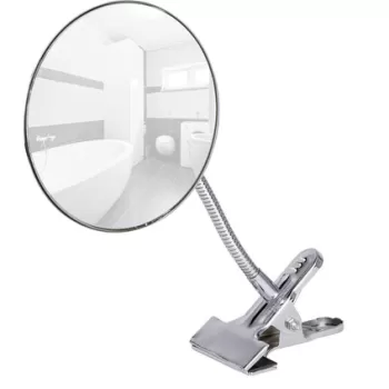 Oglinda cosmetica, Wenko, Cosmetic Clip 5x, 15 x 27 cm, inox, gri imagine
