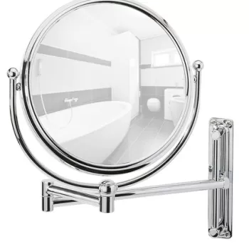 Oglinda cosmetica, Wenko, Deluxe, 23 x 33 x 28.5 cm, inox, gri imagine