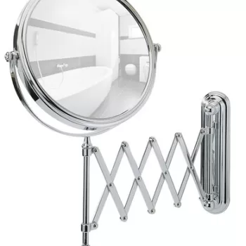 Oglinda cosmetica, Wenko, Telescope Deluxe, 23 x 50 x 38 cm, inox, gri imagine