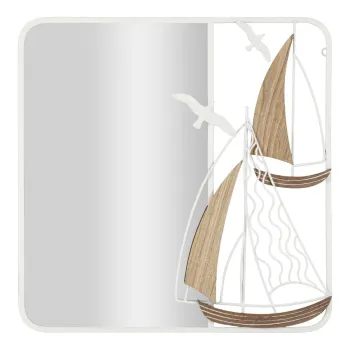 Oglinda de perete Adriatic, Mauro Ferretti, 60x60 cm, MDF/fier, alb'maro imagine