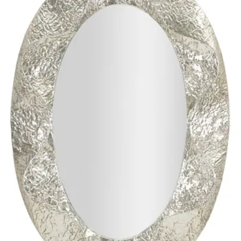 Oglinda de perete Argelux Oval, Mauro Ferretti, 87.5x128 cm, fier/MDF, argintiu imagine
