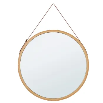 Oglinda de perete Desty, Bizzotto, D45 cm, bambus/oglinda, natural imagine