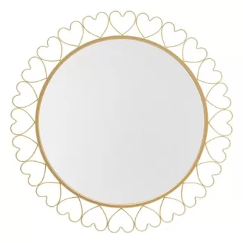 Oglinda de perete Hearts, Mauro Ferretti, O 80 cm, fier/MDF, auriu imagine