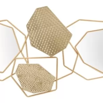 Oglinda de perete Stone, Mauro Ferretti, 91x52 cm, fier/MDF, auriu imagine