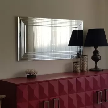 Oglinda decorativa A305Y, Neostill, 65 x 130 cm, argintiu imagine