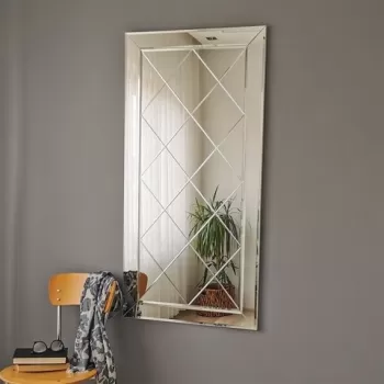 Oglinda decorativa A306D, Neostill, 65 x 130 cm, argintiu imagine