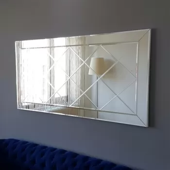 Oglinda decorativa A306Y, Neostill, 65 x 130 cm, argintiu imagine