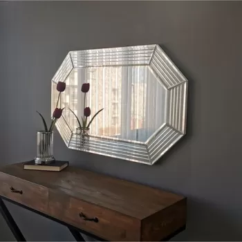 Oglinda decorativa A310Y, Neostill, 60 x 100 cm, argintiu imagine