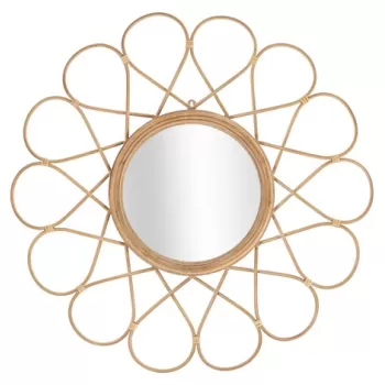Oglinda decorativa Almeria, Mauro Ferretti, 65.5 x 65.5 cm, ratan, maro imagine