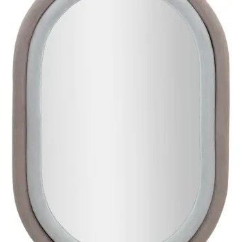 Oglinda decorativa Antony, Mauro Ferretti, 60x90 cm, MDF/rama acoperita cu catifea, gri imagine