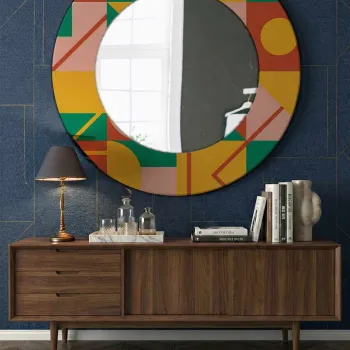 Oglinda decorativa, Artmdfmrr10, Sticla, Cadru: 100% MDF, Multicolor imagine