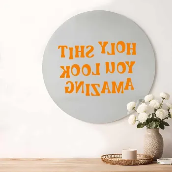 Oglinda decorativa, AY11677, Sticla, o30 cm, Multicolor imagine
