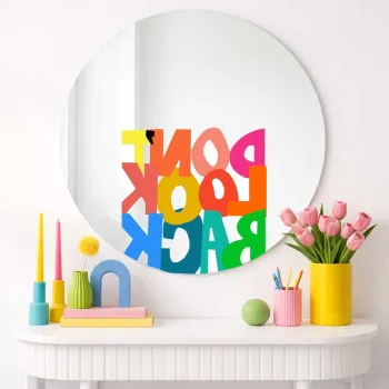 Oglinda decorativa, AY11684, Sticla, o30 cm, Multicolor imagine