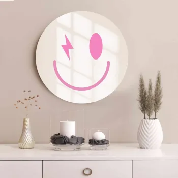 Oglinda decorativa, AY11685, Sticla, o30 cm, Multicolor imagine