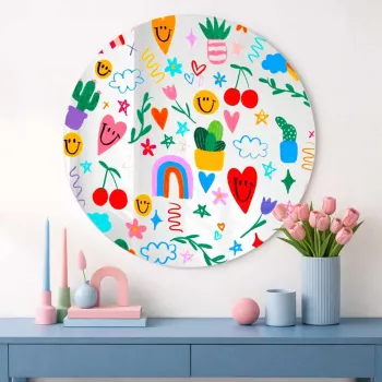 Oglinda decorativa, AY11693, Sticla, o30 cm, Multicolor imagine