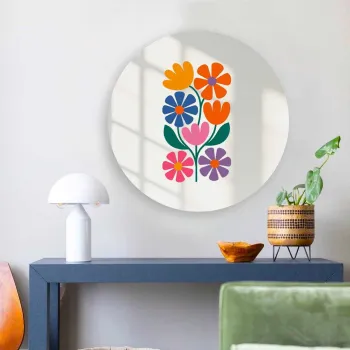 Oglinda decorativa, AY11694, Sticla, o30 cm, Multicolor imagine