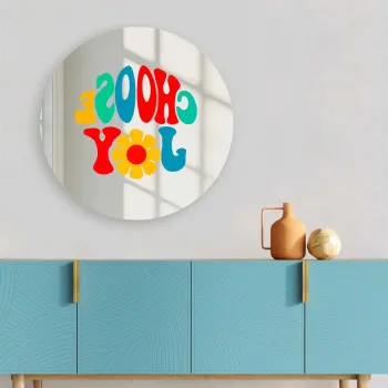 Oglinda decorativa, AY11706, Sticla, o30 cm, Multicolor imagine
