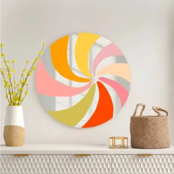 Oglinda decorativa, AY11711, Sticla, o30 cm, Multicolor imagine