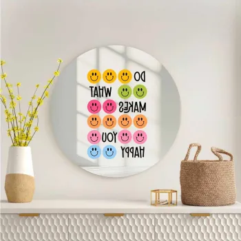 Oglinda decorativa, AY11715, Sticla, o30 cm, Multicolor imagine