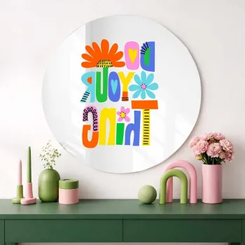 Oglinda decorativa, AY11717, Sticla, o30 cm, Multicolor imagine