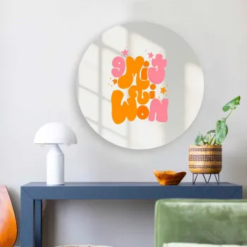 Oglinda decorativa, AY11730, Sticla, o30 cm, Multicolor imagine