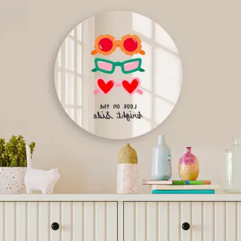 Oglinda decorativa, AY11731, Sticla, o30 cm, Multicolor imagine