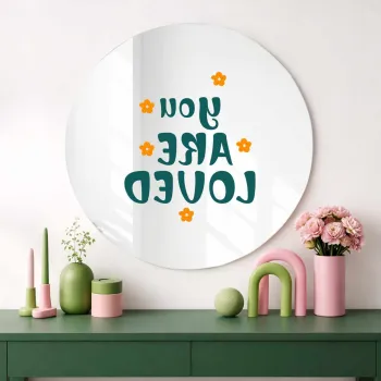 Oglinda decorativa, AY11732, Sticla, o30 cm, Multicolor imagine