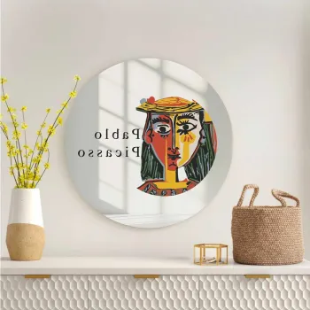 Oglinda decorativa, AY11760, Sticla, o30 cm, Multicolor imagine