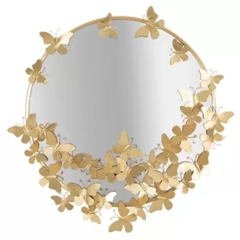 Oglinda decorativa Butterfly, Mauro Ferretti, 74x75 cm, fier, auriu imagine