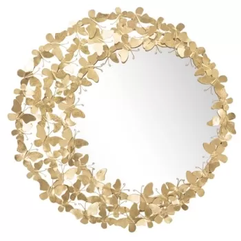 Oglinda decorativa Butterfly Wind, Mauro Ferretti, O 81.5 cm, fier, auriu imagine