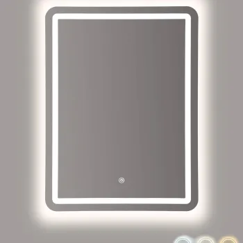 Oglinda decorativa cu LED, Mauro Ferretti, Simple Rectangular, 60x3.5x80 cm, argintiu imagine