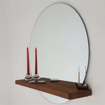 Oglinda decorativa cu polita Sunset, Neostill, 70 cm/15 x 70 cm, walnut imagine