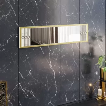 Oglinda decorativa, Decorotika, Frida Console, 120x29.5x2 cm, Alb imagine