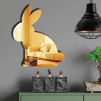 Oglinda decorativa, EAS001GOLD, Partea de jos: 100% EVA (Grosime: 10 mm), Auriu imagine