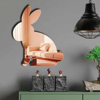 Oglinda decorativa, EAS001ROSEGOLD, Partea de jos: 100% EVA (Grosime: 10 mm), Auriu roz imagine