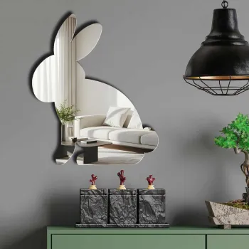 Oglinda decorativa, EAS001SILVER, Partea de jos: 100% EVA (Grosime: 10 mm), Argintiu imagine