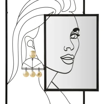 Oglinda decorativa Eleonor, Mauro Ferretti, 64.8x85 cm, fier/sticla, negru imagine
