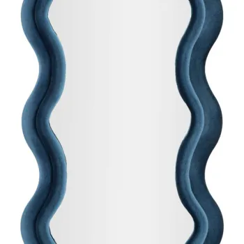 Oglinda decorativa Emily, Mauro Ferretti, 60x160 cm, MDF/rama acoperita cu catifea, albastru imagine